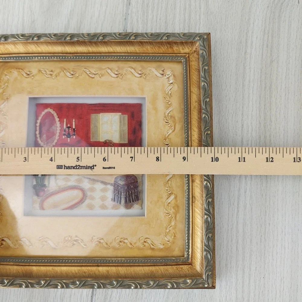 Victorian‎ Vintage Bathroom Artwork Framed Painting 3D Home Decor Accent 10x10